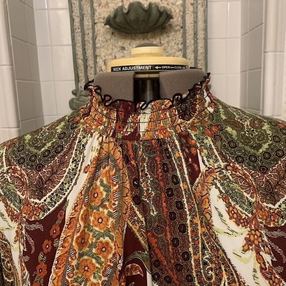 EST 1946. Sz 26w-28w. Elastic Neck/Wrist Pullover Stretch Tunic. Paisley. B44 - Picture 2 of 7